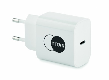 Logotrade firmakingid pilt: 20W 2-pordiline USB-laadija EU pistik