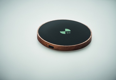 Logo trade reklaamkingi pilt: Akaatsiapuidust juhtmeta laadija 15W