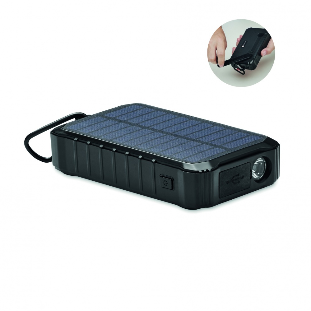 Logotrade reklaamkingi foto: 8000 mAh päikeseenergia dünamo laadija