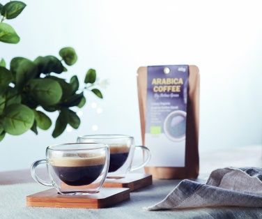 Logo trade ärikingituse pilt: Komplektis 2 kahekordse seinaga espressotassid
