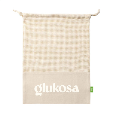 Logo trade firmakingitused foto: Natura Organic GOTS võrgust puuviljakott (120 g/m²)