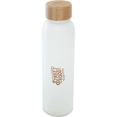 Logotrade meened pilt: Lume 500 ml matt klaaspudel bambusest korgiga
