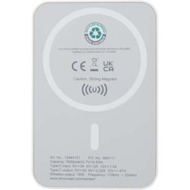 Logotrade ärikingitused pilt: Acrab 5000 mAh 15W magnetiline juhtmevaba varupatarei koos 20W PD-ga - valmistatud taaskasutatud plastist