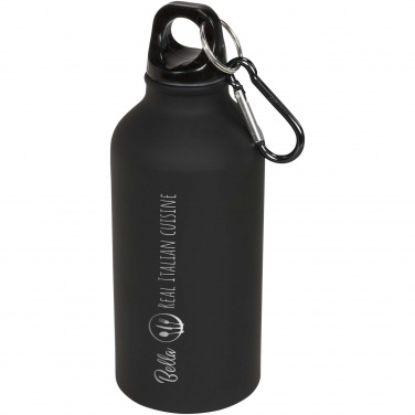 Logo trade liikelahja mainoslahja tuotekuva: Oregon-juomapullo, matta, karabiinikoukku, 400 ml