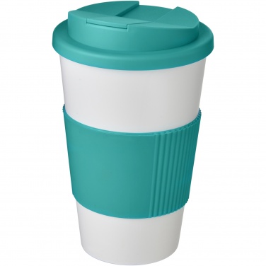 Logo trade liikelahjat mainoslahjat kuva: Americano® 350 ml muki, läikyttämätön kansi, grippi