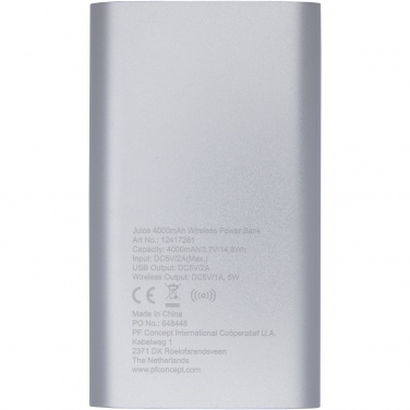 Logotrade liikelahjat kuva: Juice 4000 mAh:n langaton varavirtalähde 