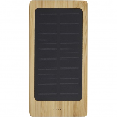 Logo trade mainoslahjat tuotekuva: Alata aurinkokennoilla lataava 8000 mAh:n varavirtalähde bambusta