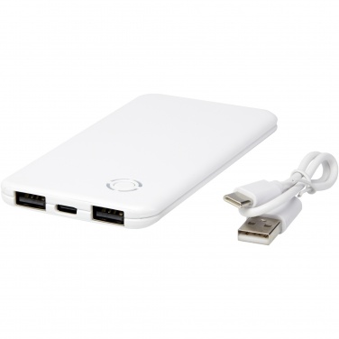 Logo trade mainoslahjat tuotekuva: Slender dual ohut varavirtalähde, 4 000 mAh