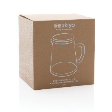 Logo trade liikelahjat tuotekuva: Ukiyo borosilikaattilasinen karahvi bambukannella 1.2L