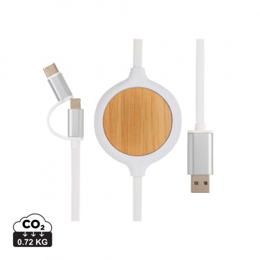 Logo trade mainostuote kuva: 3-in-1 5W bambu langaton laturi