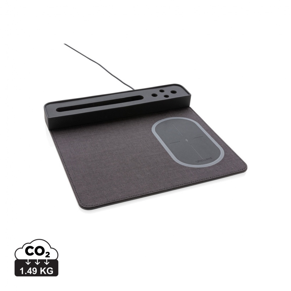 Logotrade liikelahjat kuva: Air-hiirimatto, jossa 5 W:n langaton lataus ja USB