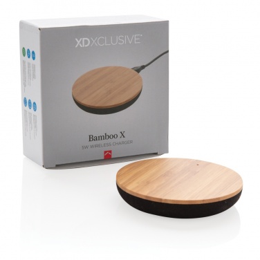 Logo trade mainoslahja ja liikelahja tuotekuva: Langaton, 5 W:n Bamboo X -laturi