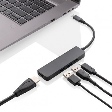 Logotrade mainoslahja ja liikelahja kuva: Terra hub HDMI tulolla kierrätetystä alumiinista