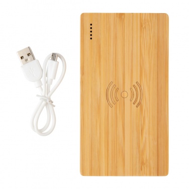 Logo trade mainoslahja kuva: Bamboo 4000 mAh:n langaton 5W varavirtalähde