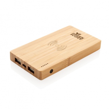 Logotrade liikelahjat mainoslahjat tuotekuva: Bamboo 4000 mAh:n langaton 5W varavirtalähde