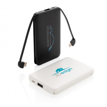 Logotrade mainoslahja tuotekuva: Pieni 5 000 mAh:n johdollinen varavirtalähde