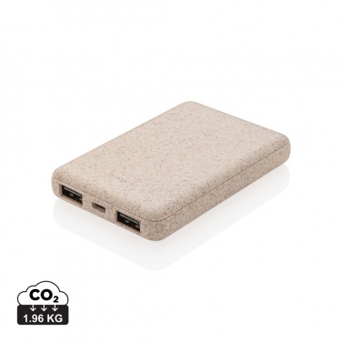 Logotrade mainoslahjat ja liikelahjat tuotekuva: Taskuvaravirtalähde 5 000 mAh vehnän oljista
