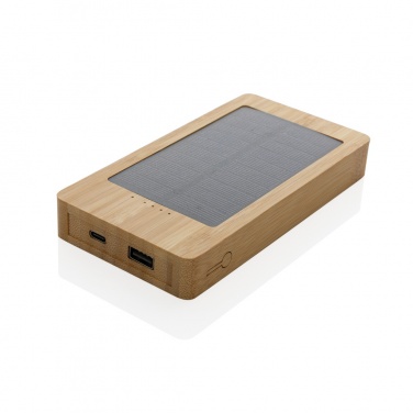 Logo trade liikelahjat tuotekuva: Sunwick 10.000 mAh bambuinen aurinkovoimapankki