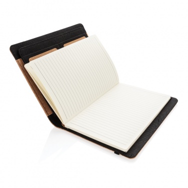 Logotrade mainostuote tuotekuva: Deluxe korkki portfolio A5 kynällä