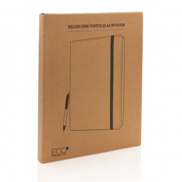 Logo trade mainoslahjat tuotekuva: Deluxe korkki portfolio A4 kynällä