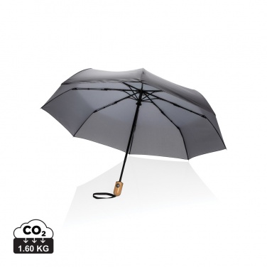 Logo trade mainostuote kuva: 21" Impact AWARE™ RPET 190T auto open/close bambusateenvarjo