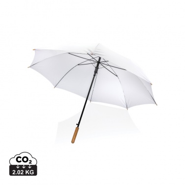Logotrade liikelahjat kuva: 27" Impact AWARE™ RPET 190T auto-open bambusateenvarjo