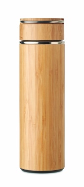 Logotrade mainoslahja tuotekuva: Bambu termospullo 400 ml TAMPERE