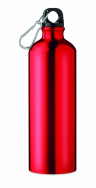 Logo trade mainostuote kuva: Yksiseinäinen 750 ml alumiinipullo karabiinilla mukautettavalla painatuksella