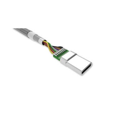Logotrade liikelahja mainoslahja kuva: Nailoninen tiedonsiirtokaapeli LK30 Type - C Quick Charge 3.0