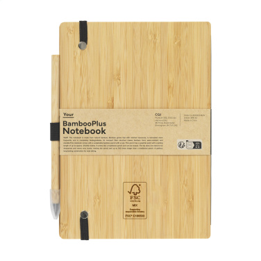 Logo trade mainoslahja kuva: BambooPlus Paper Notebook A5 - Inkless Pen