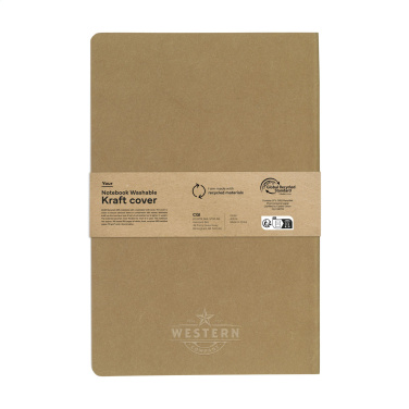 Logo trade liikelahjat mainoslahjat kuva: Paperinen kannettava GRS-pestävä Kraft-kansi A5