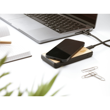 Logotrade mainoslahjat ja liikelahjat tuotekuva: Boru Bamboo RCS kierrätetty ABS Powerbank langaton laturi