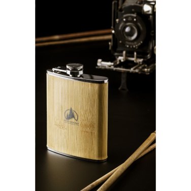 Logotrade mainoslahja tuotekuva: Hipflask Bamboo 200 ml juomapullo