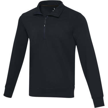 Logotrade mainoslahjat ja liikelahjat tuotekuva: Tin unisex Aware™-kierrätetty neljännesvetoketjullinen svetari 