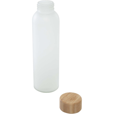 Logo trade liikelahja kuva: Lume 500 ml:n himmeä natronkalkkilasipullo, jossa on bambukansi