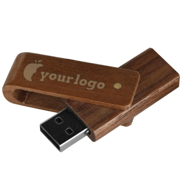 Logo trade liikelahja mainoslahja tuotekuva: Puinen USB-tikku