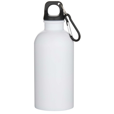 Logo trade mainoslahja kuva: Oregon 400 ml:n RCS-sertifioitu, yksiseinämäinen, ruostumattomasta teräksestä valmistettu sublimaatiopainettu vesipullo karabiinihaalla