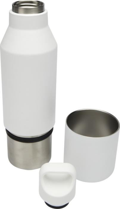 Logotrade mainostuotet kuva: Odessy 600 ml:n RCS-sertifioitu kierrätetystä ruostumattomasta teräksestä tehty termospullo 300 ml:n kupilla