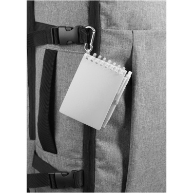 Logotrade mainostuote tuotekuva: Lig Mini kierrätetystä muovista valmistettu pehmeäkantinen muistikirja ja kuulakärkikynäsetti (musta muste)