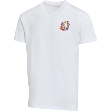 Logotrade mainoslahja ja liikelahja kuva: Balfour lyhythihainen, OCS-sertifioitu V-aukkoinen unisex-t-paita 200 g/m²:n kankaasta