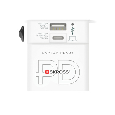 Logotrade reklaminės dovanos nuotrauka: SKROSS World Travel Adapter MUV 65W PD su USB C laidu