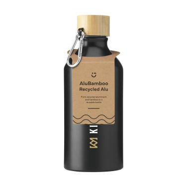 Logotrade reklaminės dovanos nuotrauka: AluBamboo GRS Recycled Alu 500 ml vandens butelis