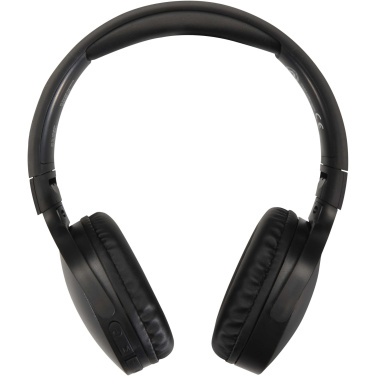 Logotrade verslo dovanos nuotrauka: „Ancha“ perdirbto plastiko belaidės „Bluetooth®“ ausinės, uždengiančios ausis