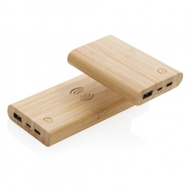 Logotrade dāvanas foto: Bambusa 8000 mAh 5W bezvadu barošanas akumulators