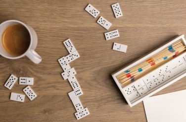 Logotrade ziemassvētku dāvanas foto: Luksusa mikado/domino koka kastē