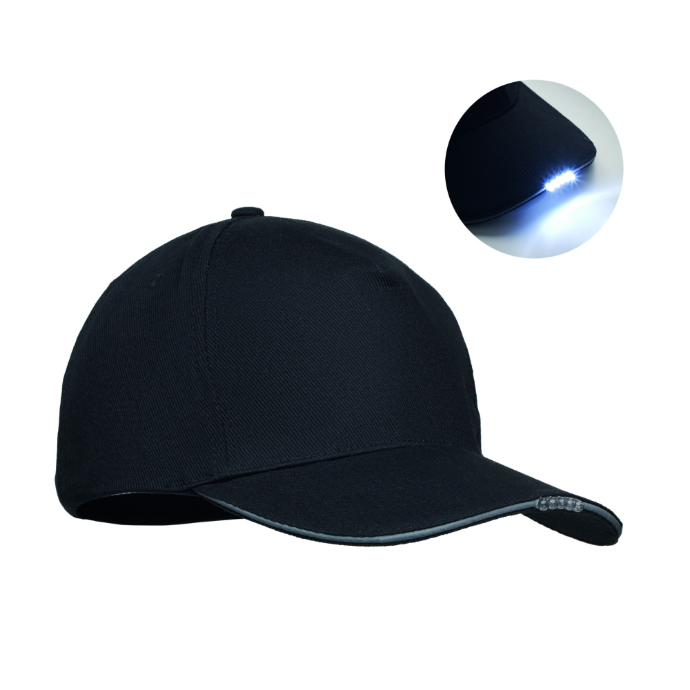 Logotrade dāvanas foto: 5 paneļu LED kokvilnas vāciņš 220gr/m²