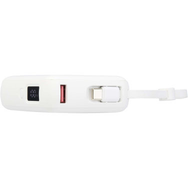 Logotrade dāvanas foto: Acrux 10.000 mAh 35W planšetdatora pārnēsājamais akumulators ar iebūvētu C tipa kabeli - izgatavots no pārstrādātas plastmasas