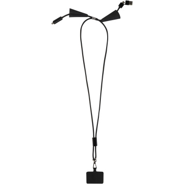 Logotrade logo dāvanas foto: Funi pārstrādātas plastmasas viedtālruņa siksniņa ar iebūvētu datu sinhronizāciju un 100 W ātrās uzlādes 5-in-1 kabeli