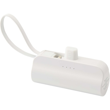 Logotrade logo dāvanas foto: Alnair 5000 mAh 10W pārstrādātas plastmasas C tipa pārnēsājamais akumulators ar iebūvētu atlokāmu statīvu un 2-in-1 kabeli