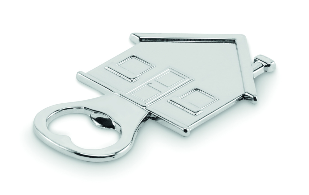 Logotrade korporatīvās dāvanas foto: Mājas formas pudeļu attaisāmais